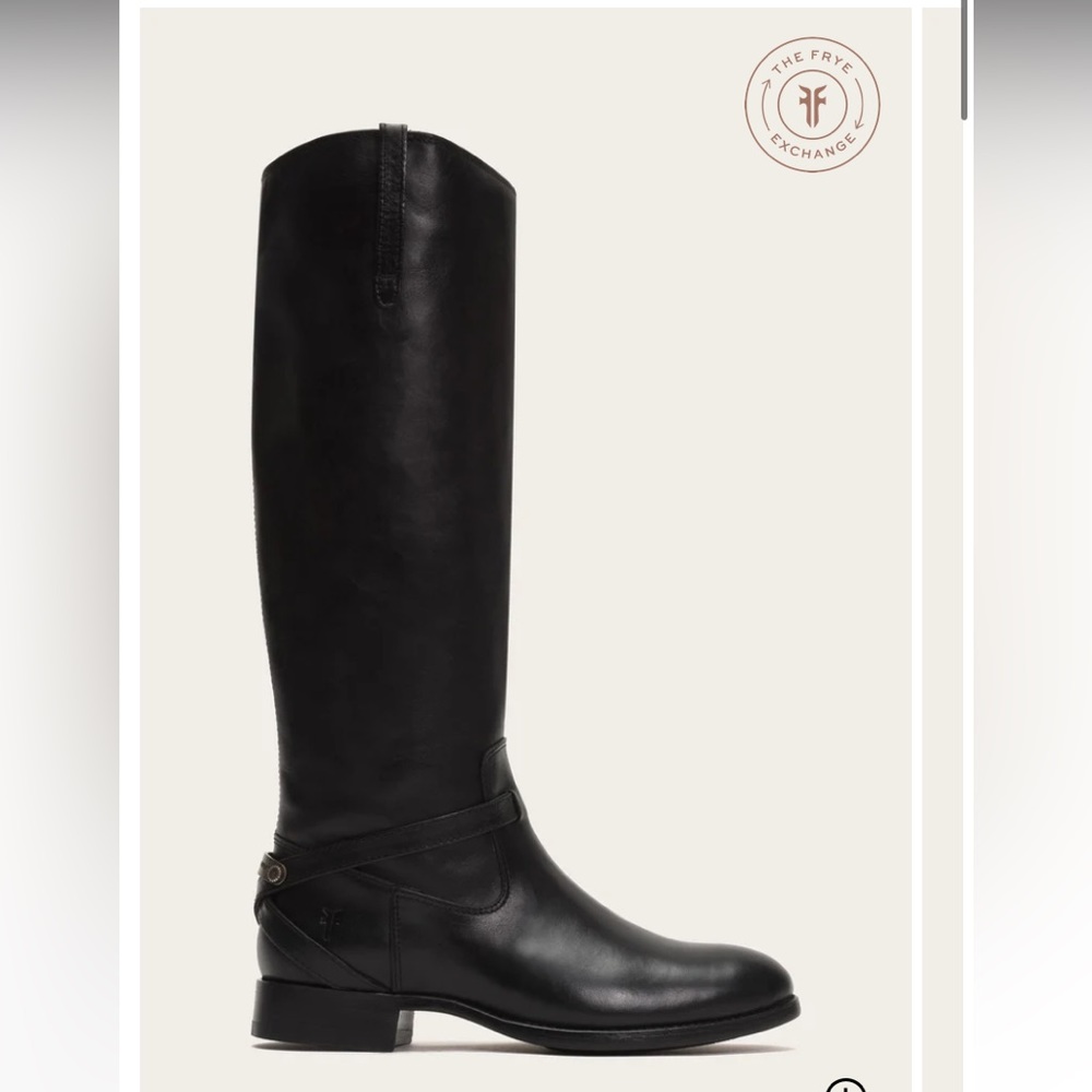 Frye Lindsay Plate Black Boot 8.5